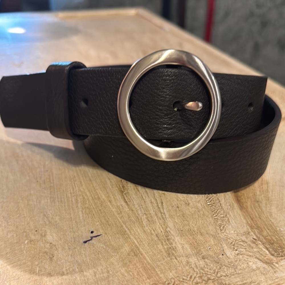 Cole Haan Brown Leather Belt with Textured Finish